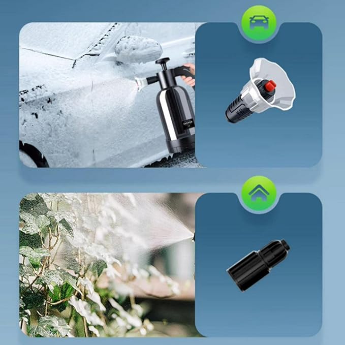 Car Foam Sprayer - 2L Handheld Pump Detailing Cleaning Tool | Foaming Car Wash Sprayer - for Garden Home Lawn Outdoor Patio Driveway Cleaning Plant Watering