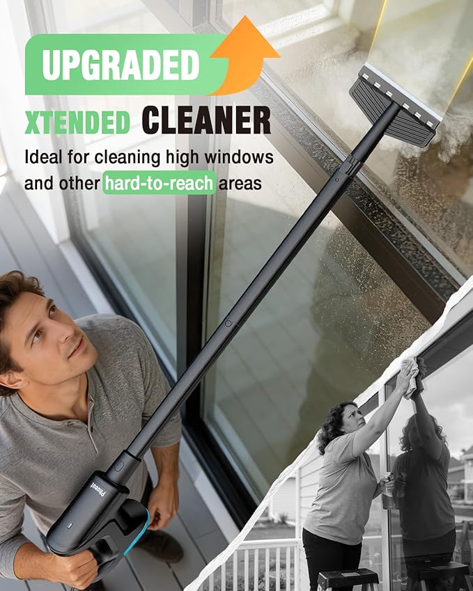 Heavy Duty Steam Mop for Floor Cleaning, 14-in-1 Lightweight Detachable Handheld Steam Cleaner with Multi-Purpose&Powerful, No-Chemical Floor Steamer for Home|Hardwood|Grout|BBQ|Window(Black)