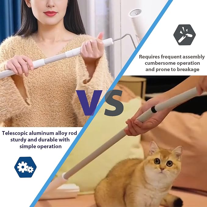 Extra Sticky Large Surface Lint Roller,6.3'' Giant Lint Roller for Pet Hair,5 Rolls 450 Sheets,Long Handle Lint Remover,Easily Remove Carpets, Clothes, Couch and Curtains Dust - Image 3