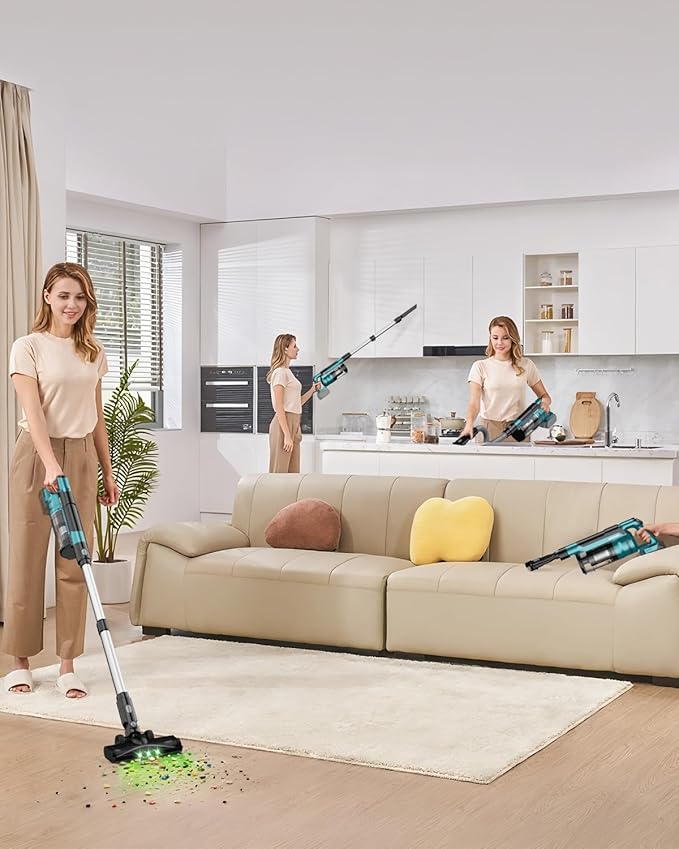 Cordless Vacuum Cleaner for Makita Battery, 7-in-1 Lightweight Stick Vacuum with HEPA Filter, 35KPA Suction, 350W Brushless Motor, 3 Modes for Carpet, Floor, Car (Battery Not Included)