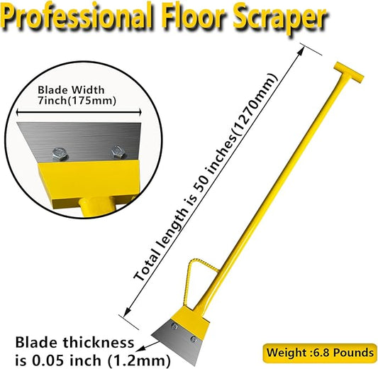 7” Heavy Duty Scraper Long handle scraper Tile Scraper Ice Scraper Removal Scraper Sturdy Floor Scraper Big Blade Scraper