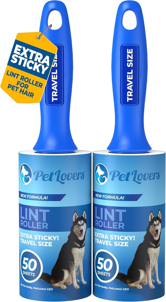 PetLovers Lint Rollers for Pet Hair Extra Sticky - Lint Remover for Clothes (2 Pack Travel Size) by PetLovers