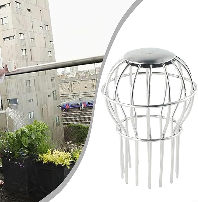 1PCS 304 Stainless Steel Gutter Guard, Outdoor Roof Anti-Blocking Line Cap Round Floor Net Cover Drainage Floor Line Leak Gutter Cleaning Tool, Mesh Guard Flexible Leaf Catcher(75MM)