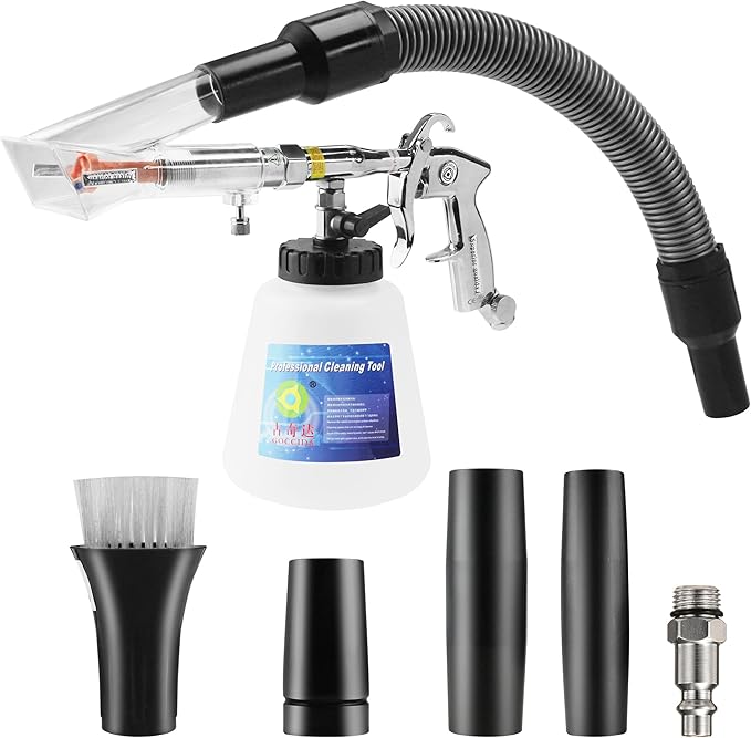 Car Cleaning Kit Multi-Purpose Cleaning Gun Detachable Sprinkler Head for Car Interior Plush Toy Blanket Cleaning Works with Air Compressor