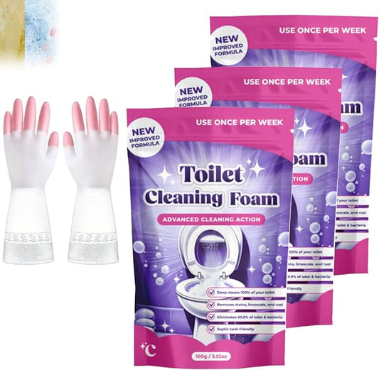 Upgrade Toilet Bowl Cleaner, for Sparkling Clean, Touch Free Foaming Cleaning Powder (3pcs)