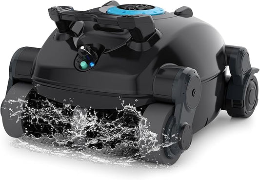 Cordless Robotic Pool Cleaner, Wall Climbing, Lightweight, Extended Battery Life, 8L Large Capacity, Advanced Dual-Motor, X1 Auto Pool Vacuum for Inground & Above Ground Pools Up to 1100 Sq.Ft, Blue