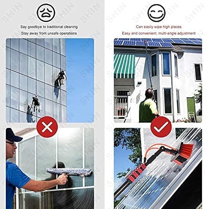 Telescopic Window Cleaning Pole 3.610.8m Water Fed Brush for Solar Panel & Conservatory Roof Cleaning 10.8m/36FT Essential Cleaning Tool for Photovoltaic Panels