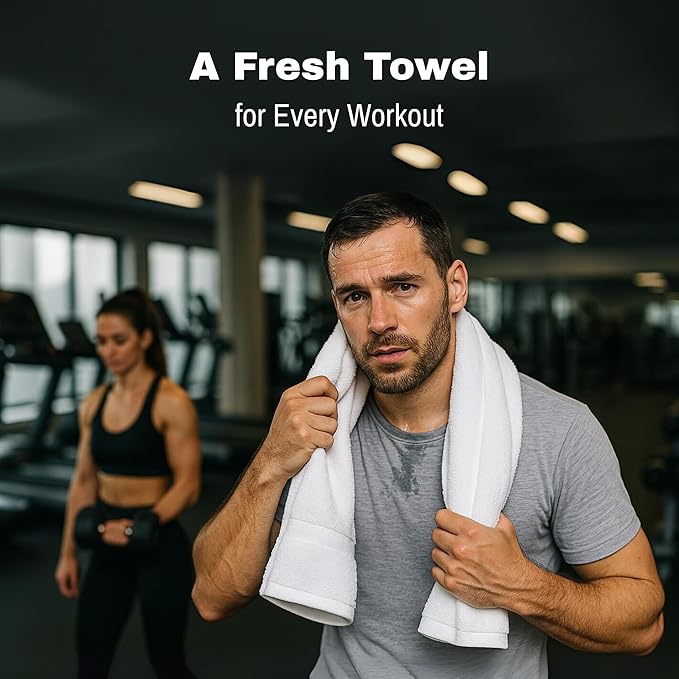 JMR White Bath Towels Bulk Pack of 36 (22x44) - 100% Cotton Lightweight & Quick-Dry Cotton Towels for Hotel, Rental Properties, Gym & Commercial Use