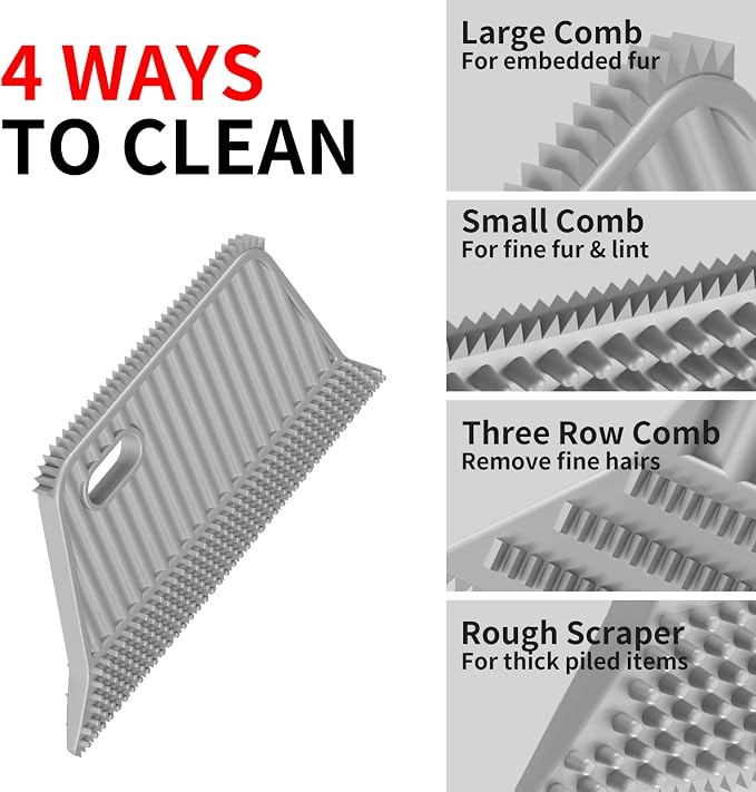 Pet Hair Remover 3-Pack,Dog Cat Fur Tool,Portable Carpet Scraper | Multi Purpose Pet Hair Removal Brush, Fits Carpets Clothes Car Mats Couch Pet Bed Furniture, Removes Fur Lint & Fuzz - Image 5