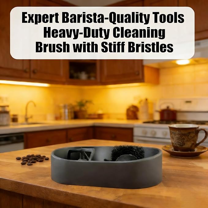 Premium Espresso Clean Holder，Coffee Portafilter Cleaning Kit，Automatic Knock Box Cleaner for 51/53/58mm, Easy Cleaning of Your Coffee Puck (1Pcs)，Electric Automatic Knock Box Cleaner (TWO)