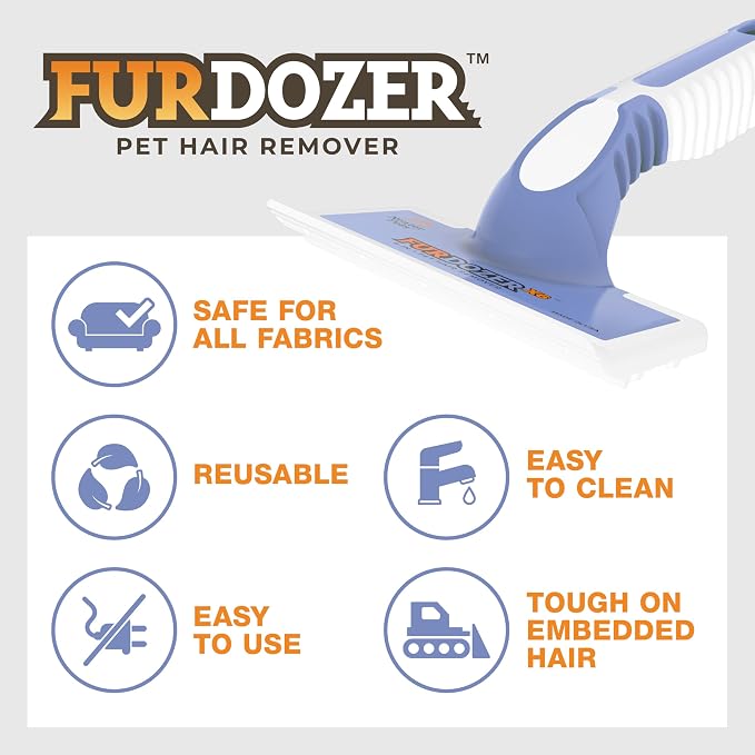 FurDozer Pet Hair Remover & Auto Detailing Tools - Cat & Dog Hair Remover for Carpets, Car Interiors, Couches, Bedding, & Pet Furniture (Purple, X6) - Image 6