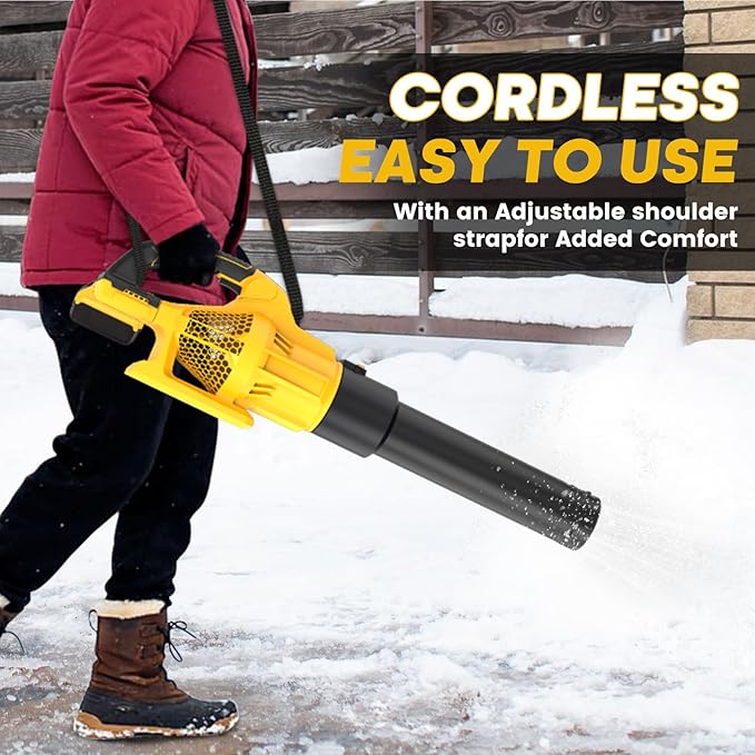 QuliMetal Cordless Leaf Blower Compatible with Dewalt 20V Max Battery, 500CFM/150MPH Electric Leaf Blower Cordless, 6 Speed Modes, Battery Powered Blowers for Lawn Care, Yard (Tool Only)