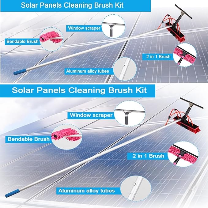 29.5FT Water Fed Pole Kit Adjustable Solar Panel Cleaning Kit Cleaner Tool for Window Glass Roof Outdoor Glass Brush Window Washing Equipment,9M