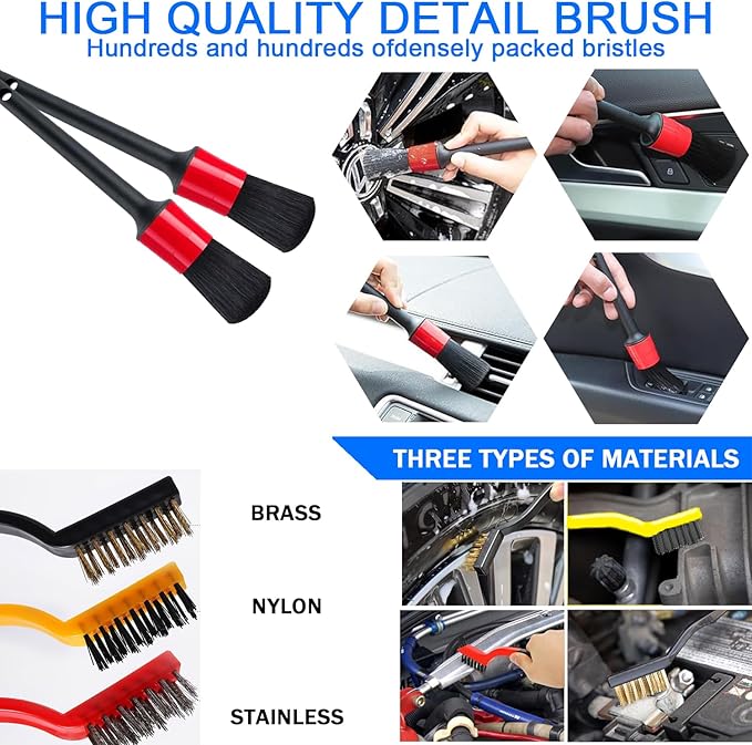 37Pcs Car Wash Kit Cleaning Kits with Foam Gun Sprayer Bucket Towels Tire Brush Wash Mitt Sponge Duster Brush Car Wash Detailing Kit is Complete Car Care Tools