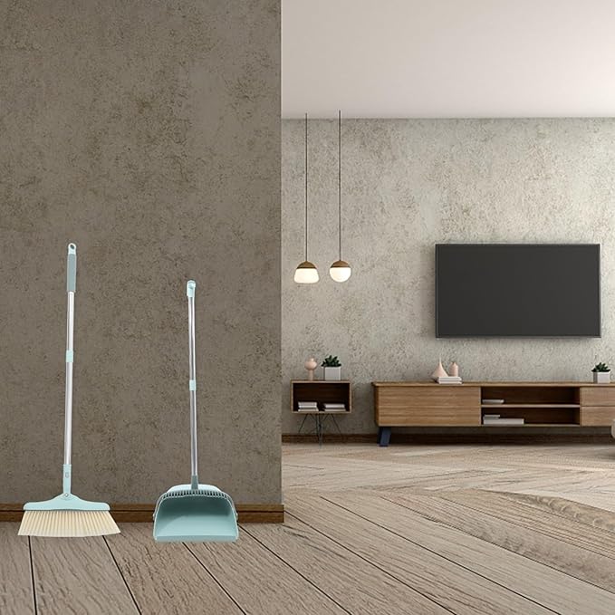 1set Broom Dustpan Set Soft Hair Scraper Broom for Home Cleaning Long Handle Dustpan Set for Dorm Housewarming House Cleaning Tool