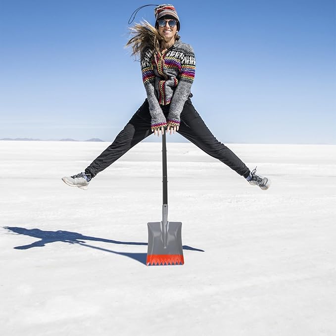 Outdoor Ice Breaking Shovel with Replaceable Metal Blade High-Strength Professional Ice Remover Tool Low-Temperature Resistant Shovel for Driveway and Windshield Deicing
