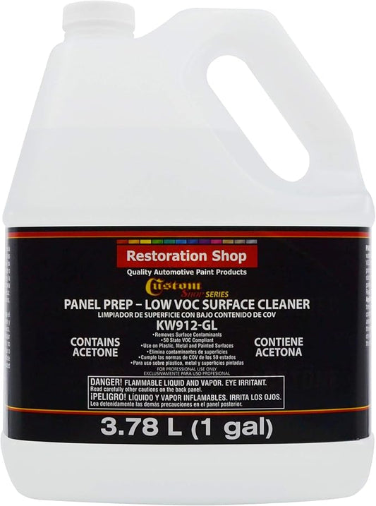 Custom Shop Panel Prep and Degreaser - Low VOC Surface Cleaner and Grease and Wax Remover - 1 Gallon - Great to remove any Contaminents before Painting and Anti-Static Cleaner