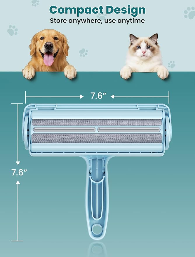 DELOMO Pet Hair Remover Roller, Reusable Lint Roller for Dog and Cat Hair | Portable Pet Hair Roller with Large Fur Bin, Fast Cleaning for Couches, Bedding, Rugs, Car Seats and Furniture, No Batteries - Image 3