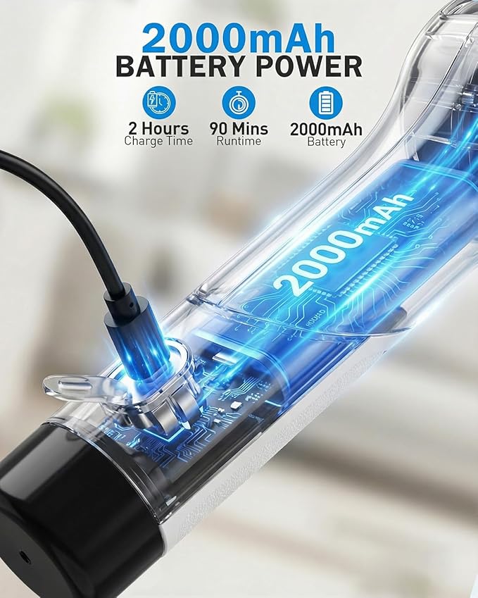 Electric Spin Scrubber, 3-Speed Cordless Shower Scrubber with Long Handle & 10 Replaceable Brush Heads, 90 Mins Runtime & Full-Body IPX7 Waterproof Shower Cleaner Brush for Bathroom Kithchen