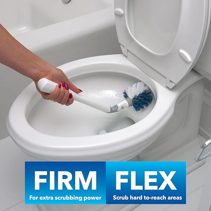 Unger EZ No-Drip Combo Toilet Brush and Plunger Set with Carrying Caddy, Cleaning Tools for Home and Business Bathroom, Discreet Scrubber Accessories Set for Tough Stains and Tight Suction