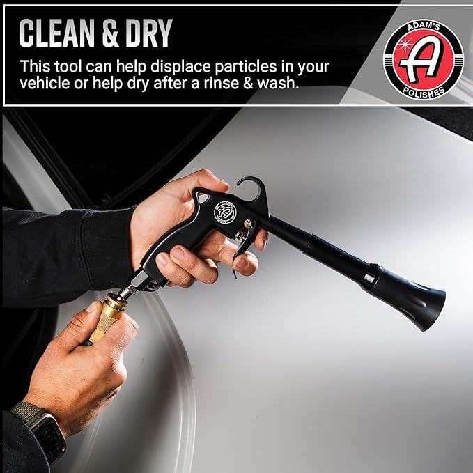 Adam's Tornado Interior Cleaning Tool - Professional High Powered Air Blower Blaster Cleaning Blower Gun for Quick Auot Interior Car Detailing, Drying, Cleaning, Removing Dirt, Dust & Debris