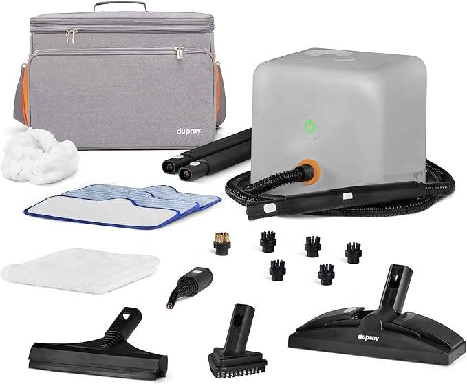 Dupray Neat Plus Steam Cleaner and Awesome Bag, 18 Accessories, Fast Heat-Up, Chemical-Free Cleaning, Multipurpose Steamer *Kills 99.9% of Bacteria & Viruses