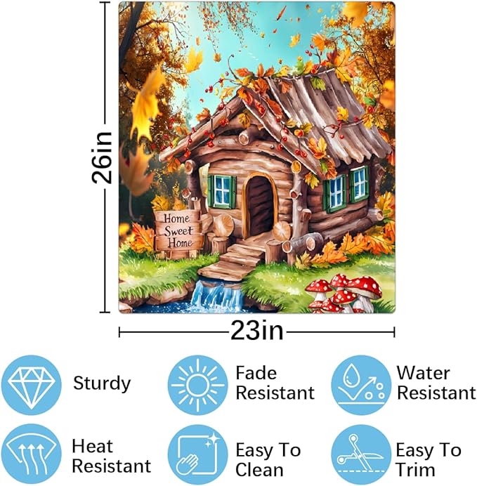 Autumn House Fall Dishwasher Magnet Cover for The Front Magnetic Dishwasher Door Covers Dish Washer Sticker Wrap Home Decorative Appliances Panel Decal Kitchen Decor 23" x 26" (Magnetic)