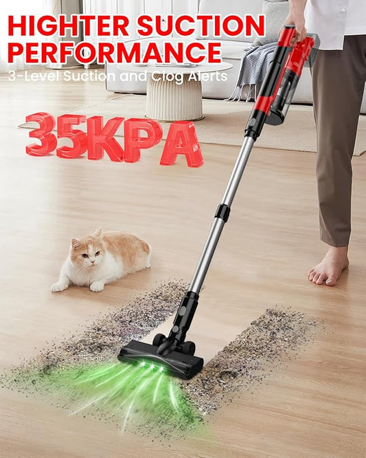 Cordless Vacuum Cleaner for Milwaukee Battery, 7-in-1 Lightweight Stick Vacuum with HEPA Filter, 35KPA Suction, 350W Brushless Motor, 3 Modes for Carpet, Floor, Car (Battery Not Included)