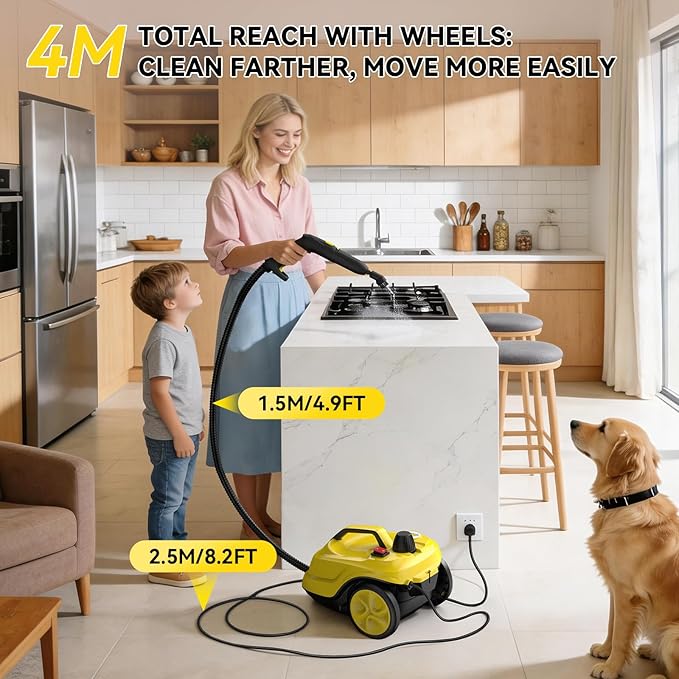 Steam Cleaner, Handheld Steam Cleaner - 2000W High Pressure 73PSI Portable Steamer with 68oz Tank & 24 PCS Accessories for Home Use, Car Detailing, Floor, Kitchen, Bathroom, Windows, Grout, Sofa