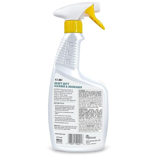CLR PRO Heavy Duty Multi Surface Industrial Cleaner and Degreaser - Lifts Grease, OIl, Food Residue and Grime with a Foaming Spray, 32 Ounce Bottle (Pack of 2)