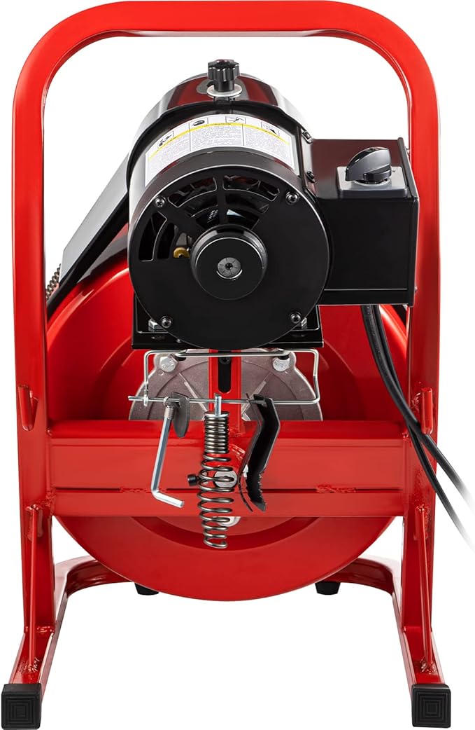 VEVOR Drain Cleaner Machine, 75 Ft x 3/8 Inch, Drain Cleaning Machine Fits 1 to 4 Inch Pipes, Portable Drain Auger Cleaner with 4 Auger Bits, Electric Drain Auger Plumbing Tool