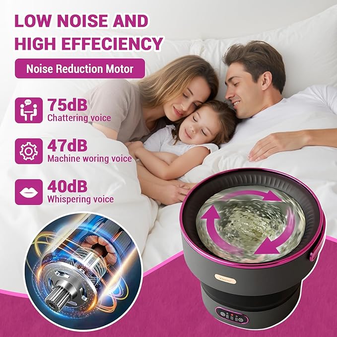 13L, Portable Washing Machine, Mini Washer Foldable Compact Laundry Machine with Basket Spin, Small Underwear Washer for Travel, Apartment, Manual Clothes Washing for Compact Spin Dryer