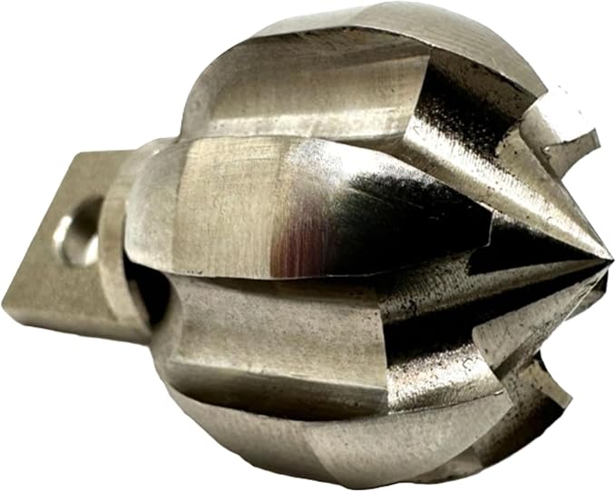 1.6” Flow Fixer Drain Cleaner Plumbing Snake Cutter Head for 2" - 3" Pipes, Clears & Scrapes Pipe Inner Walls, Fits 3/8”, 1/2" or 9/16” Cables, for Commercial & Residential Use
