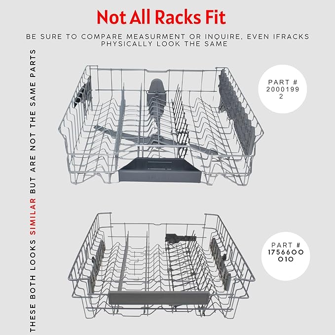 New 20001992 Dishwasher Complete Upper Cutlery Rack Replacement with 20001986, 20000175 Made for Bosch and Thermador. Fits Select ADA Compliant Models Only!