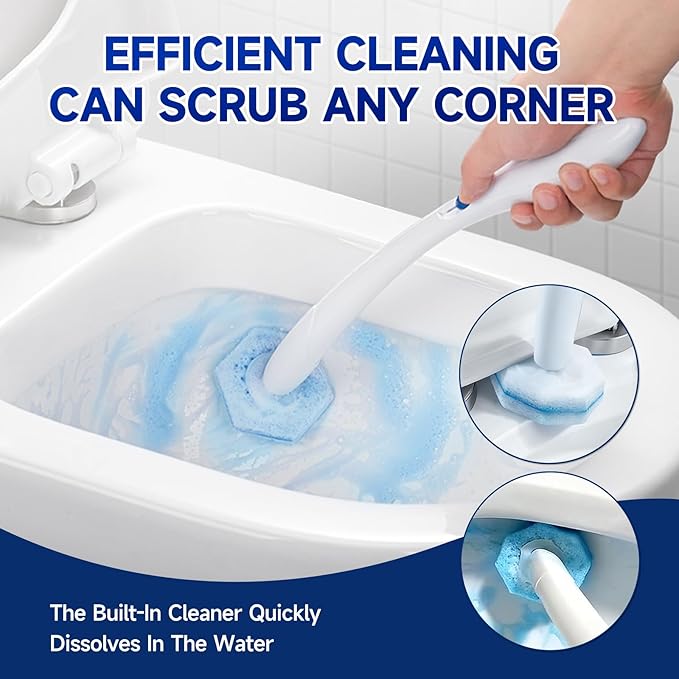 20 Count Toilet Wand Refills Compatible for Clorox, 5X Cleaning Power Toilet Bowl Cleaners & High-Density Disposable Toilet Brush Scrubber - No Falling Apart, Instant Foam Cleaning