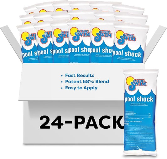 In The Swim Pool Shock – 68% Cal-Hypo Granular Sanitizer for Crystal Clear Water – Defends Against Bacteria, Algae, and Microorganisms - 24 X 1 Pound