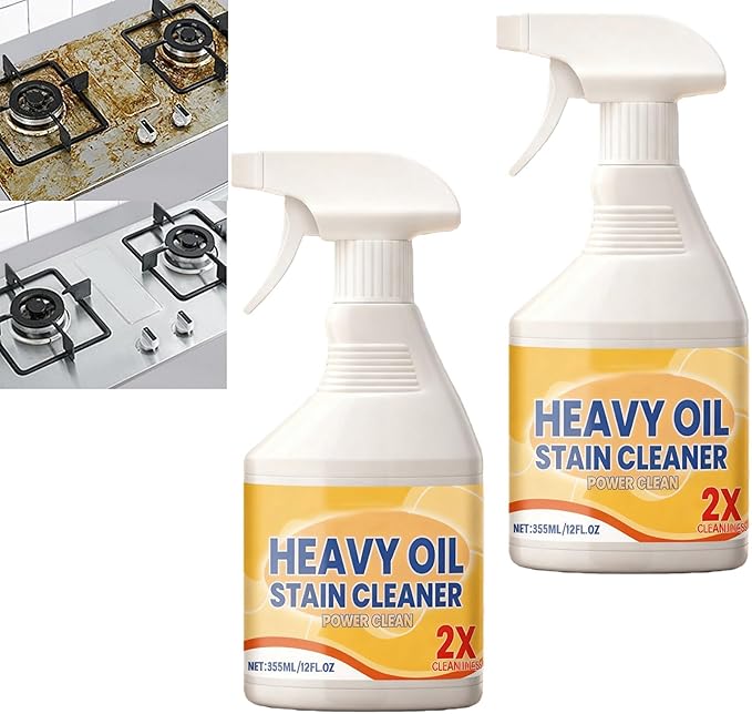 Kitchen Heavy Oil Cleaner Spray, 2026 New All Purpose Kitchens Heavy Oil Cleaning Agent, Grease Remover, All Purpose Kitchen Cleaner for Ovens Stovetops Countertops, for Stubborn Oil Stains (2PC)