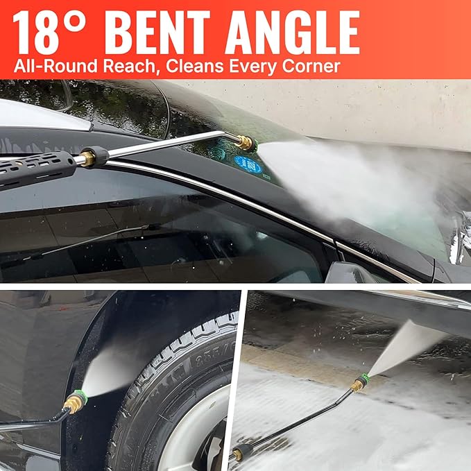 YAMATIC Pressure Washer Gun 5000 PSI - 3/8" Swivel Plug & M22-14mm Coupler, Power Washer Extension Wand Trigger Handle with 1/4" Quick Connect for Foam Cannon Car Wash