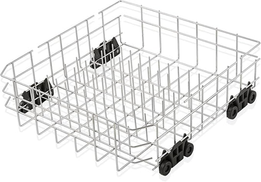 Upgraded W10728159 Dishwasher Lower Rack Stainless Steel Replacement Parts for Maytag Kitchenaid Dishwasher Rack W10525646 W10780925 Dishrack Whirlpool Kenmore Dishwasher Bottom Rack Assembly Wheels
