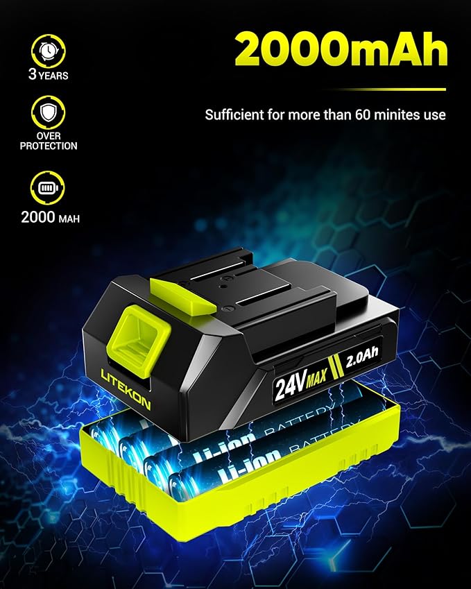 Electric Spin Scrubber with 3+ Hour Long Lasting Battery, 1000W/1200RPM High Power Cordless Clean Brush with 50IN Adjustable Long Handle, 4 Replacement Head for Bath/Tub/Tile/Floor, RyobiGreen