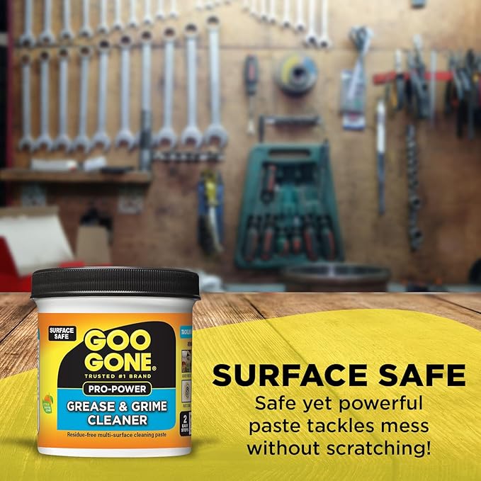 Goo Gone Grease & Grime Cleaner, Multi Purpose Cleaning Paste for Metal, Countertops, Porcelain, Tile, Removes Gooey Mess, Grease, Rust Stains, Residue Free, Microfiber Cloth, Packaging May Vary