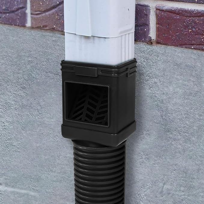 Downspout Filter,Leaf Removers,Downspout Filters, Downspout Screen Filters,2X3 and 3X4 drainpipe, (2-pack black)