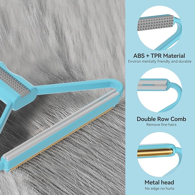 Pet Hair Remover 3-Pack,Dog Cat Fur Tool,Portable Carpet Scraper | Multi Purpose Pet Hair Removal Brush, Fits Carpets Clothes Car Mats Couch Pet Bed Furniture, Removes Fur Lint & Fuzz - Image 4