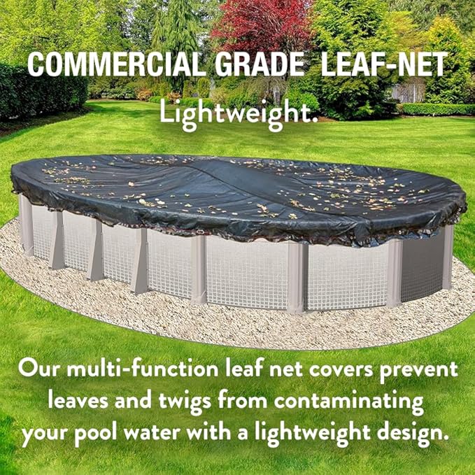 Doheny’s Professional Grade Leaf Nets for Above Ground Pools – 12' x 18' Oval – Makes Clean-Ups Fast – Lightweight, Versatile & Durable – Keeps Leaves Out