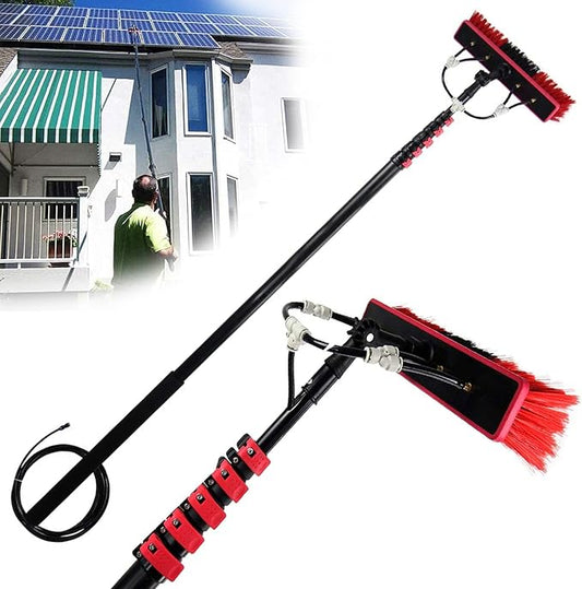 Water Fed Telescopic Brush,Photovoltaic Panel Cleaning,Water/Hose Fed Pole Window Clean,Extendable Cleaner Conservatory Roof Cleaning Tools,3.6m/12FT