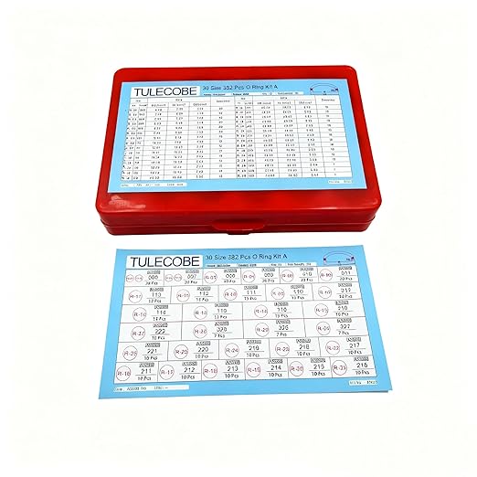 30 Size 382 Pcs Universal Metric SAE AS568 Nitrile Rubber(NBR) O Ring Assortment Kit for Various car Auto Hydraulic Faucet Plumbing Pressure Washer Air or Gas Sealing Repair