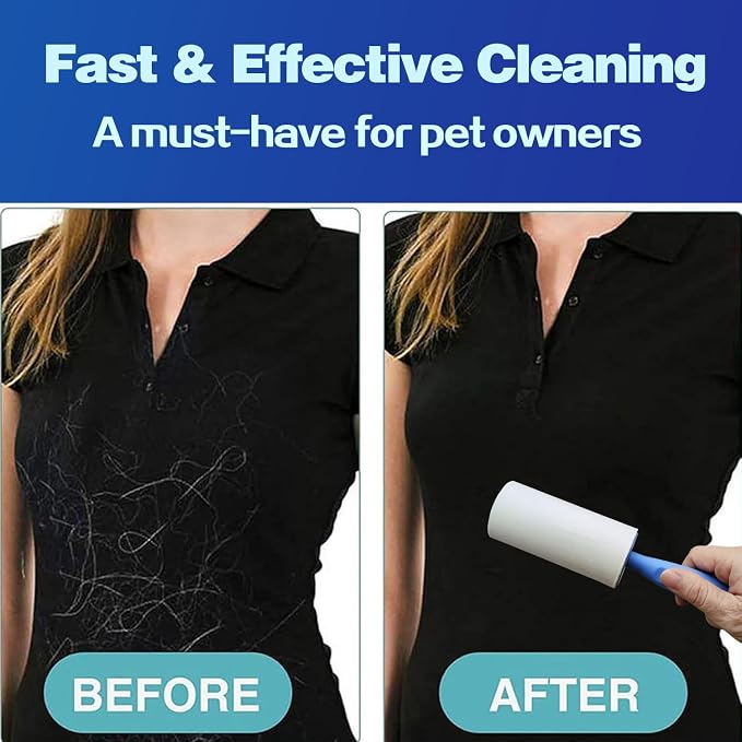 Extra Sticky Lint Roller Mega Value Set 900 Sheets for Pet Hair Removal and Clothes, Dog and Cat Lint Remover, 10 Pack - Image 5