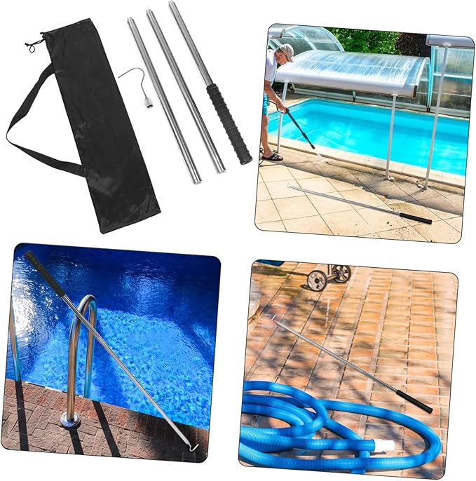ibasenice Pool Skimmer Pole Handle Replacement Pool Cleaning Tool Accessory Fish Extender Basket Hook Cover for Comfortable to Hold