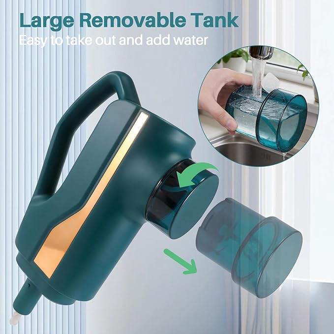 6 in1 Steam Mop Dual-Rod Design with Detachable Handheld Steamer, 300ML Removable Tank,23 FT Power Cable,includes Multi-purpose Accessories,Steam Mops for Floor Cleaning,Windows,Tile Grout.