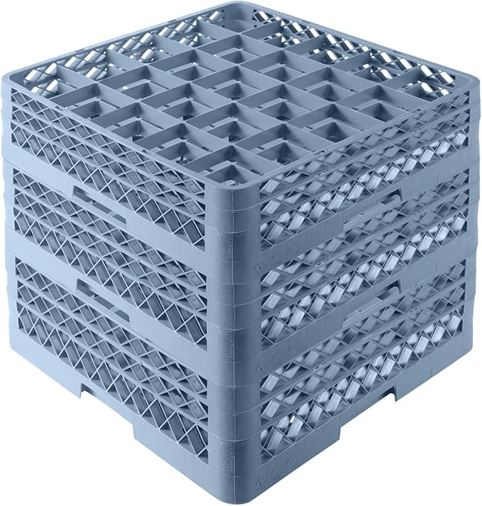 Commercial Cup Rack 3 Packs 25 Compartment Base with 2 Extenders | Polypropylene Dish Drying Rack | Quitly Clean Divided Durable Dishwasher Rack for Restaurants Bar Hotel Canteen Kitchen